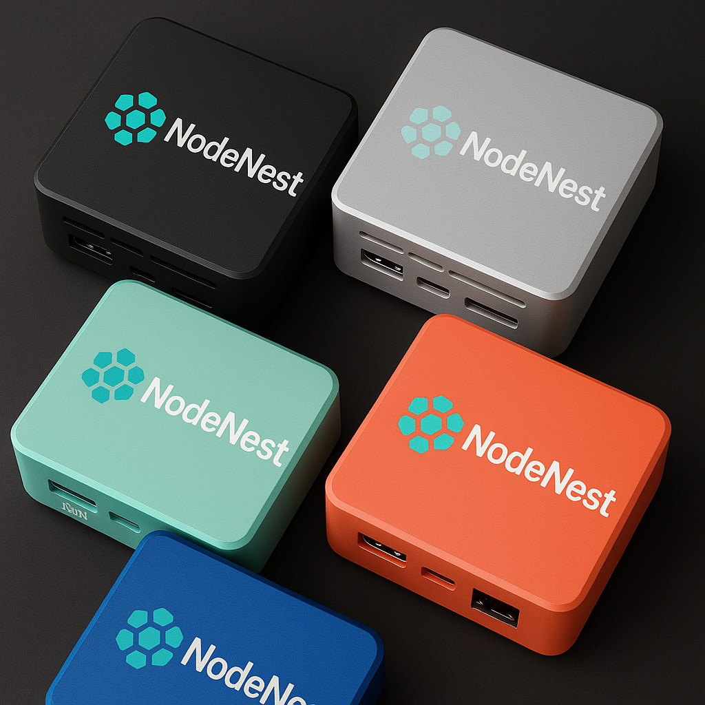 NodeNest devices in different colors